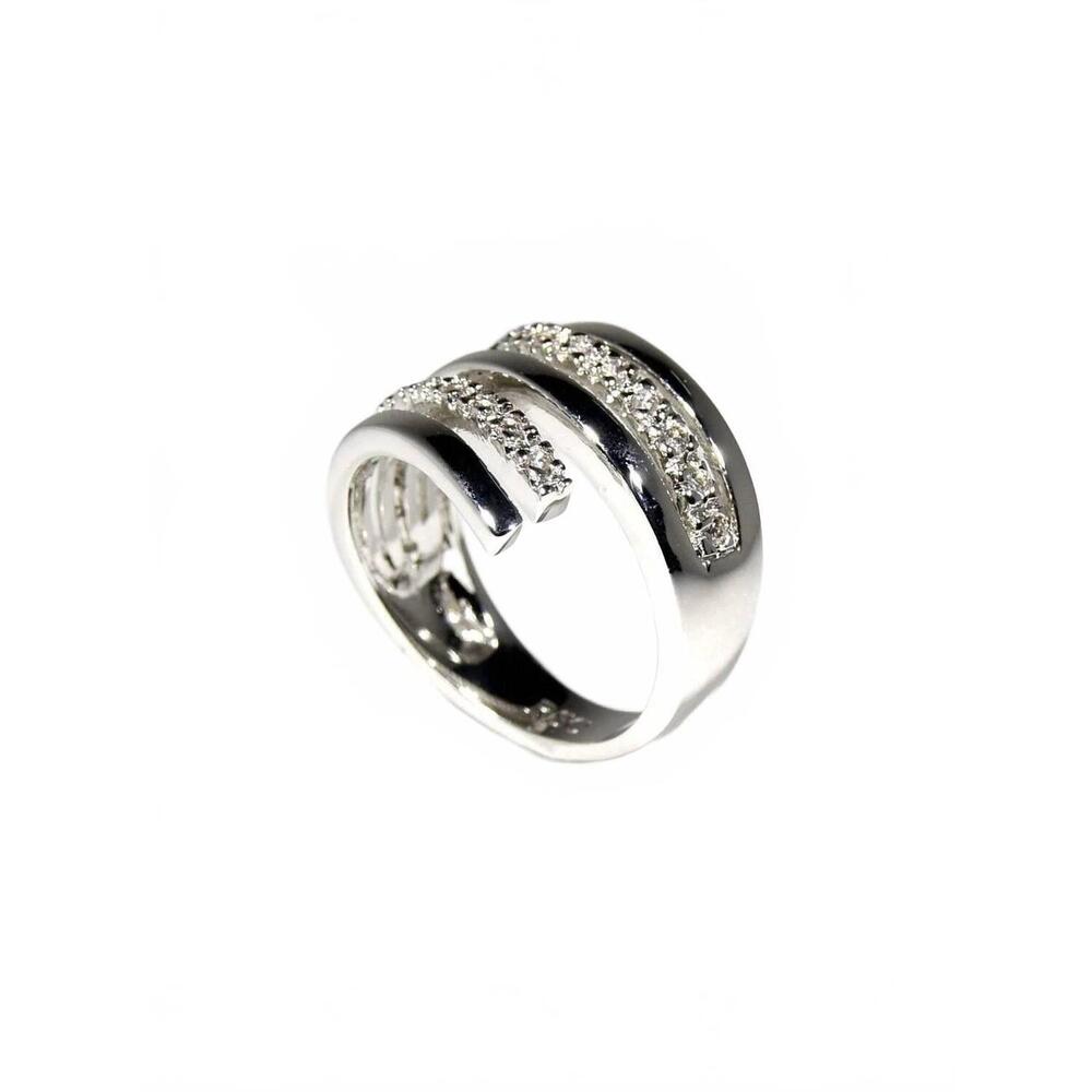 NEW FAIRE swirl cubic zirconia ring in silver - Picture 3 of 3
